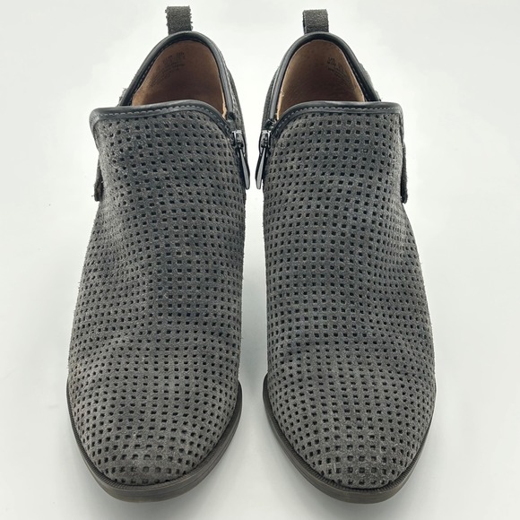 Franco‎ Sarto Dale Womens Suede Ankle Booties Size 8.5M Zip Gray Western Boho - Picture 4 of 9